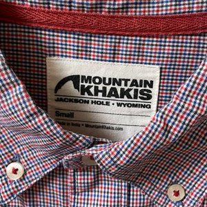 Mountain Khakis Red/Blue plaid long sleeve men's shirt, small
